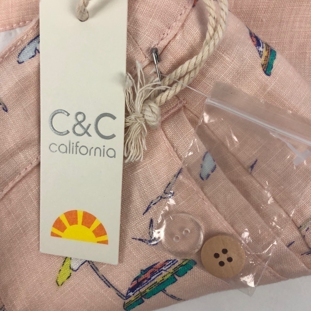 NWT C&C California Women’s Shorts Sz 4 - 100% Linen Cuffs Multi Colors Pockets - Picture 4 of 10